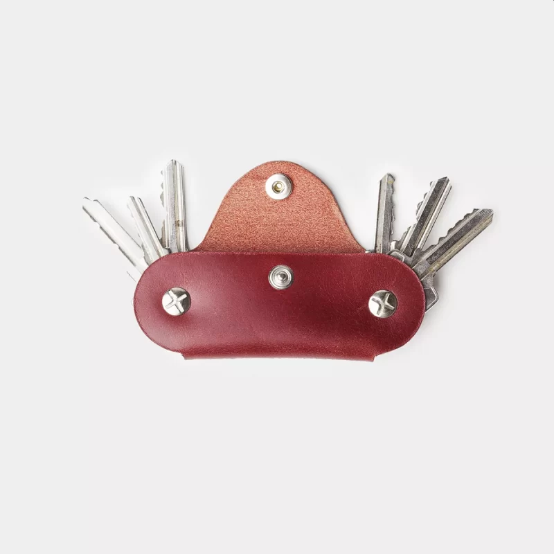 leather key case red