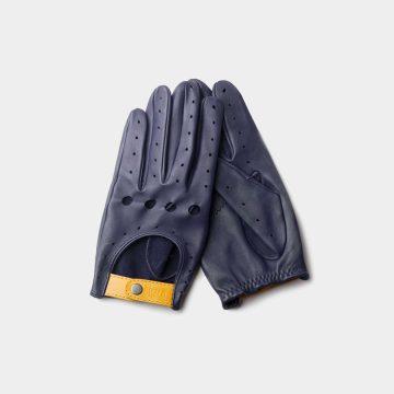 driving gloves blue leather