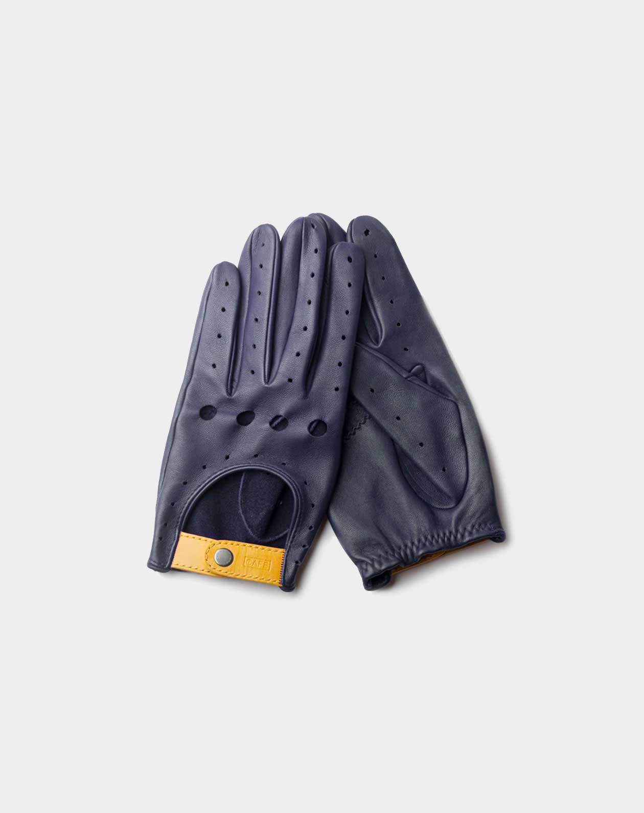 driving gloves blue leather