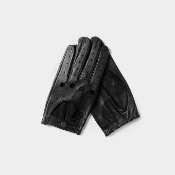Black driving gloves handcrafted in Spain