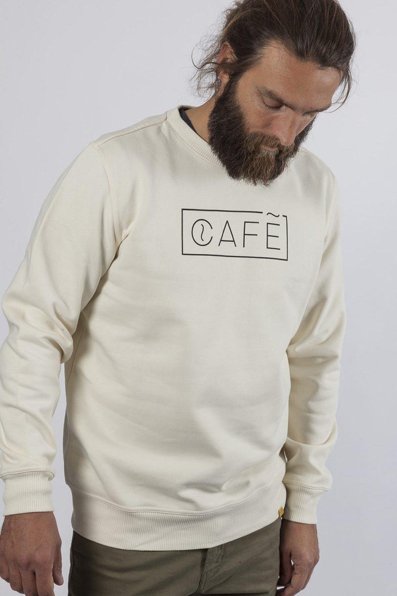 White sweatshirt made in Portugal with 100% organic cotton