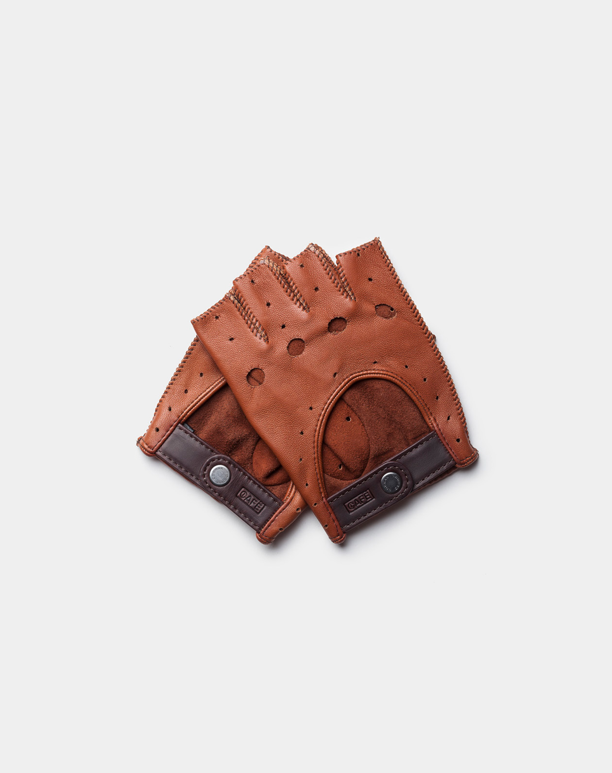 mitones guantes de conducir marron