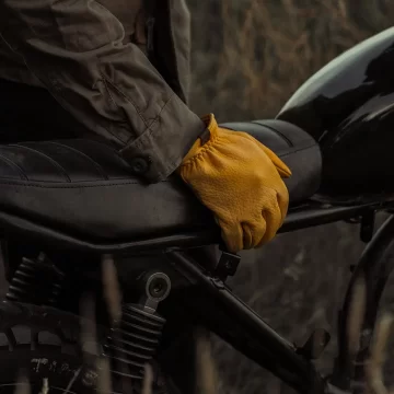 cafe racer deerskin gloves yellow