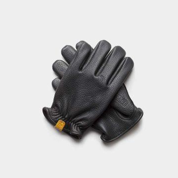 deerskin gloves black front