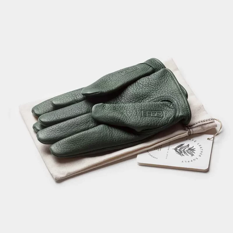 deerskin gloves green
