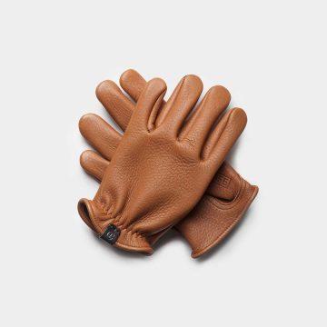 elkskin gloves brown front