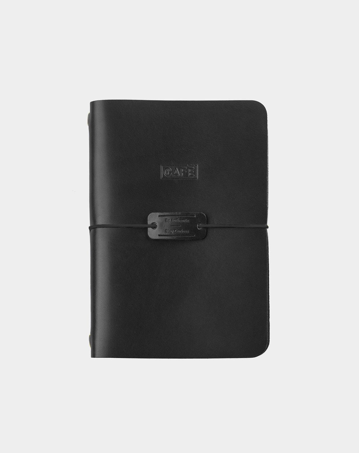 handmade leather notebook black