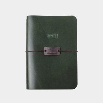 cuaderno de piel verde