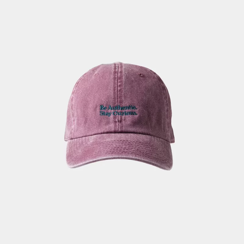 Washed Cap Burgundy "Be Authentic" signature