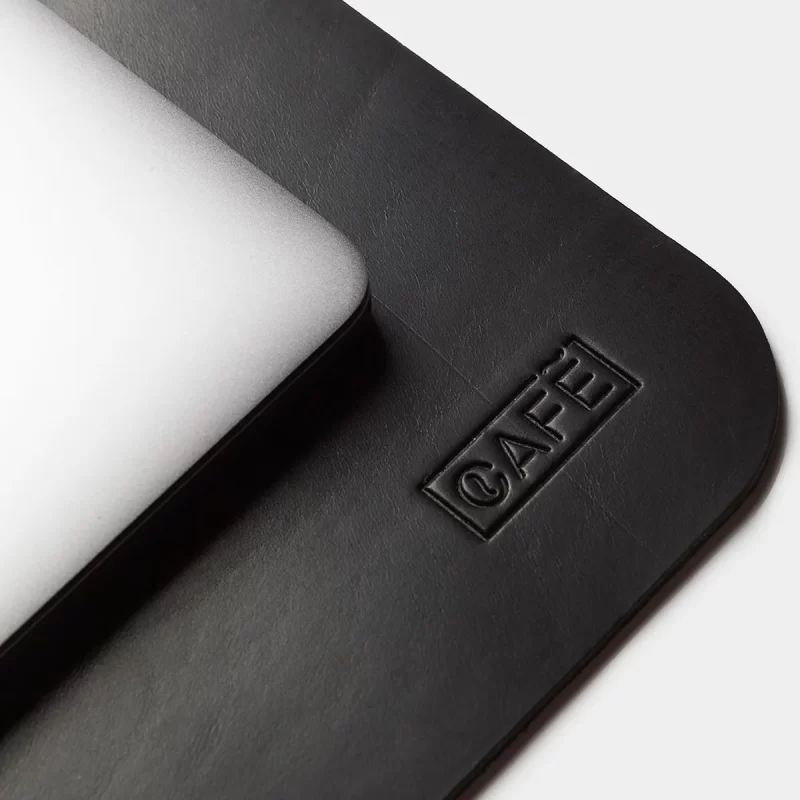 leather desk pad black