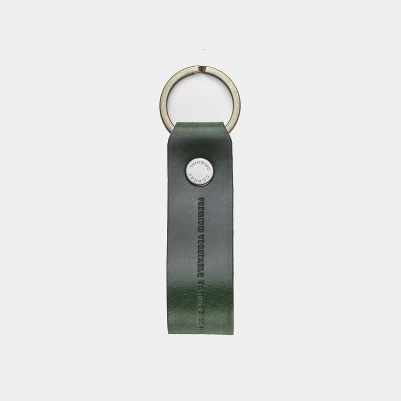leather keychain forest