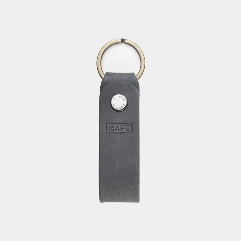 leather keychain antracita