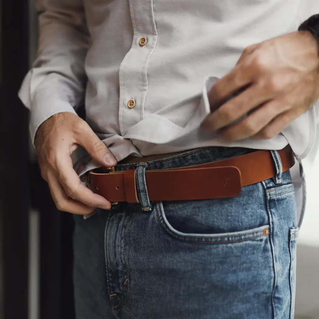 Cinturón de piel 35mm – Roasted