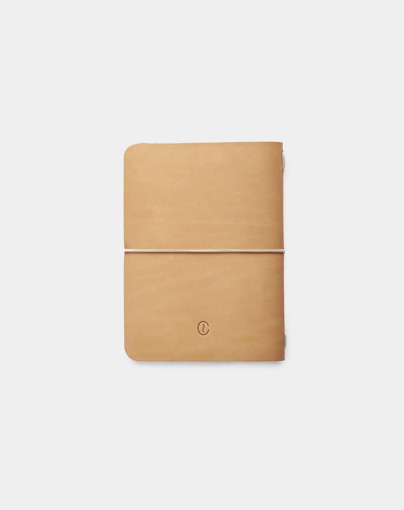 Leather a6 notebook natural back