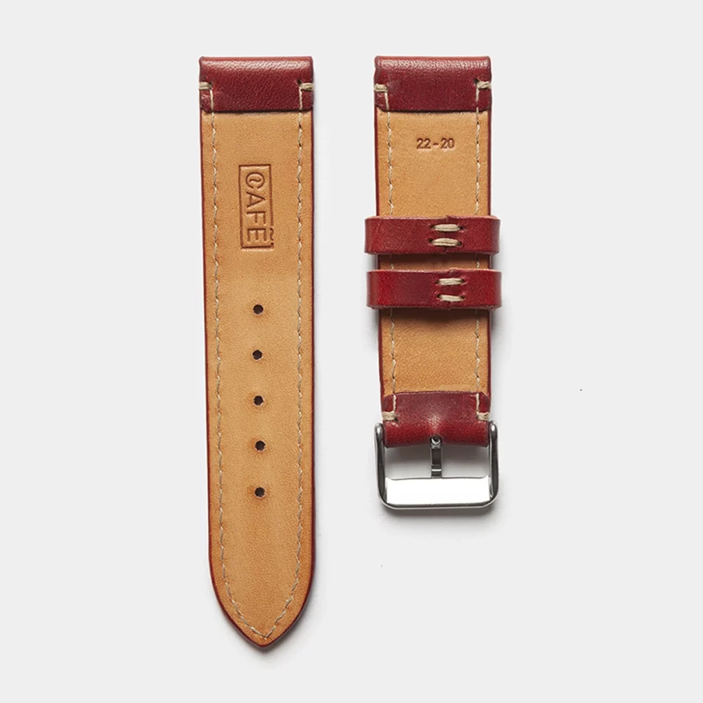 Leather Watch Strap “The Klaus” in Berry