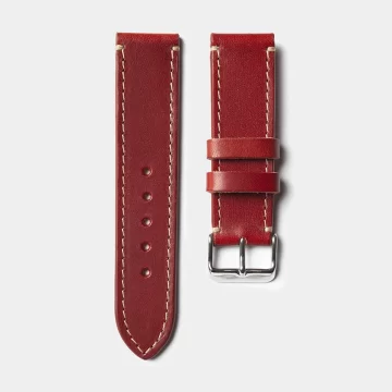 leather watch strap berry front