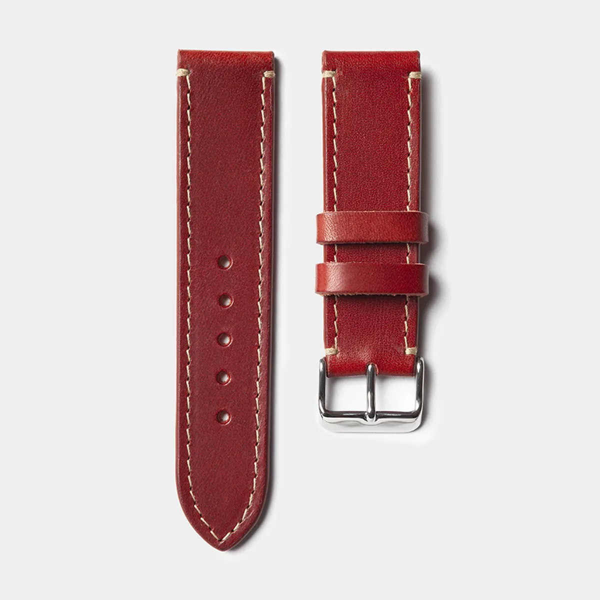 leather watch strap berry front