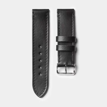 leather watch strap in black
