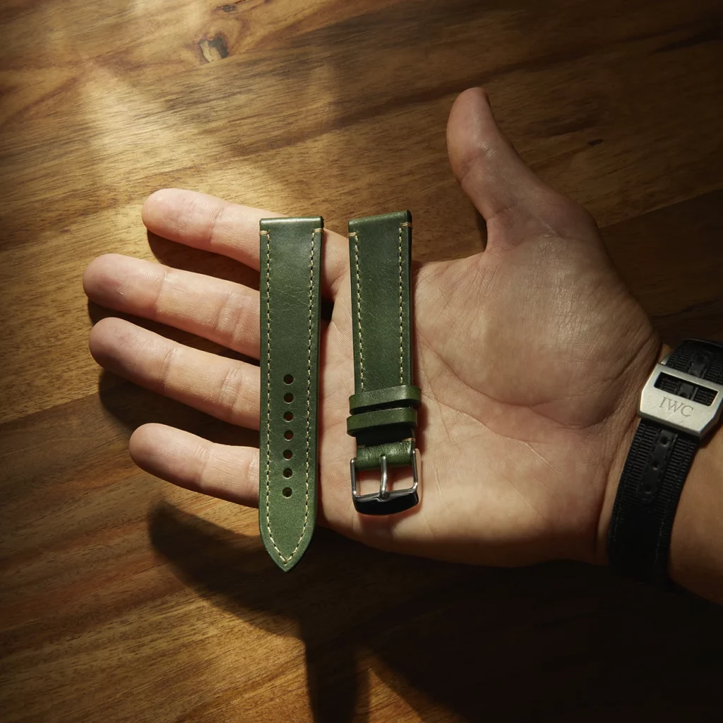 Leather Watch Strap “The Klaus” in Forest