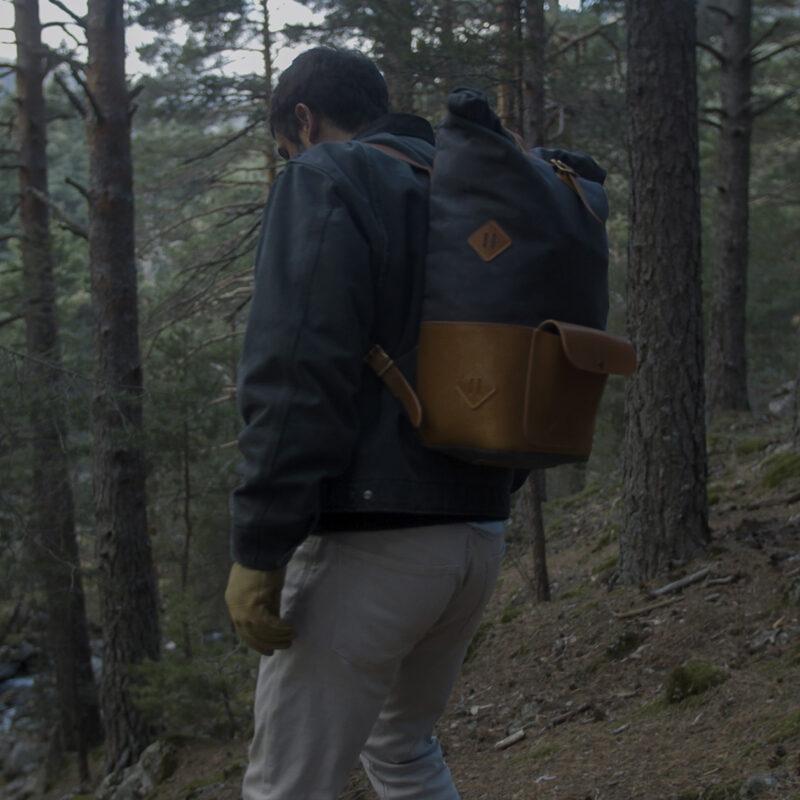 waxed canvas backpack woods
