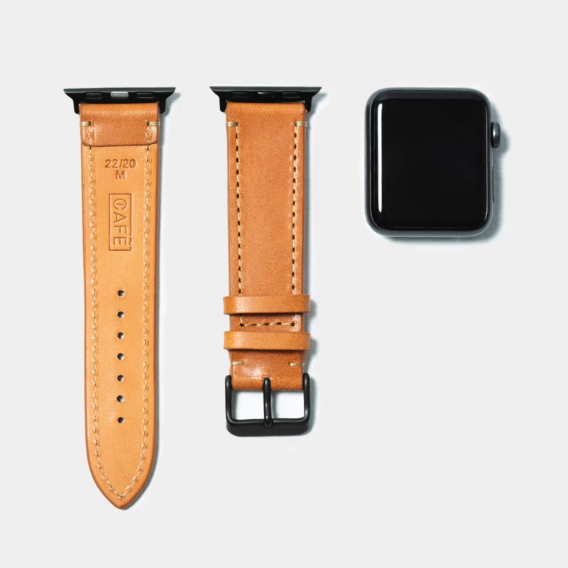 leather iwatch strap black steel roasted