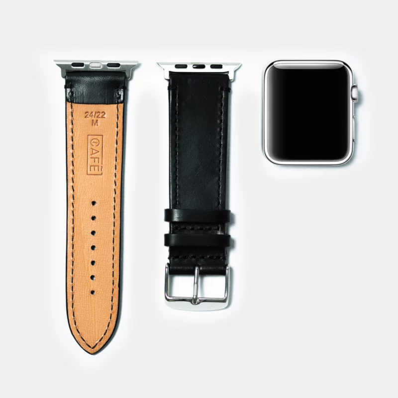 leather iwatch strap in black