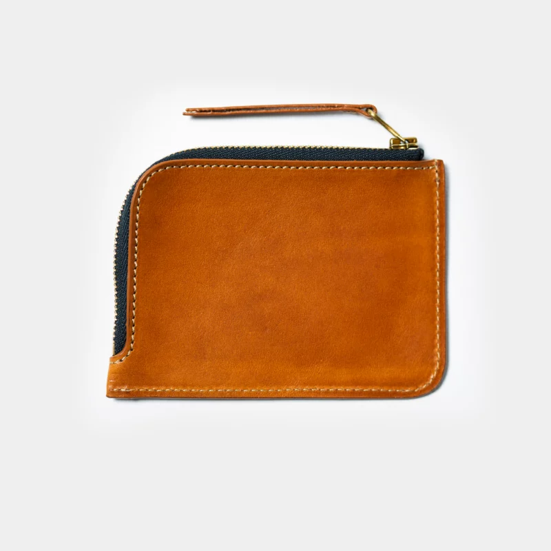 leather zip wallet cardholder roasted back