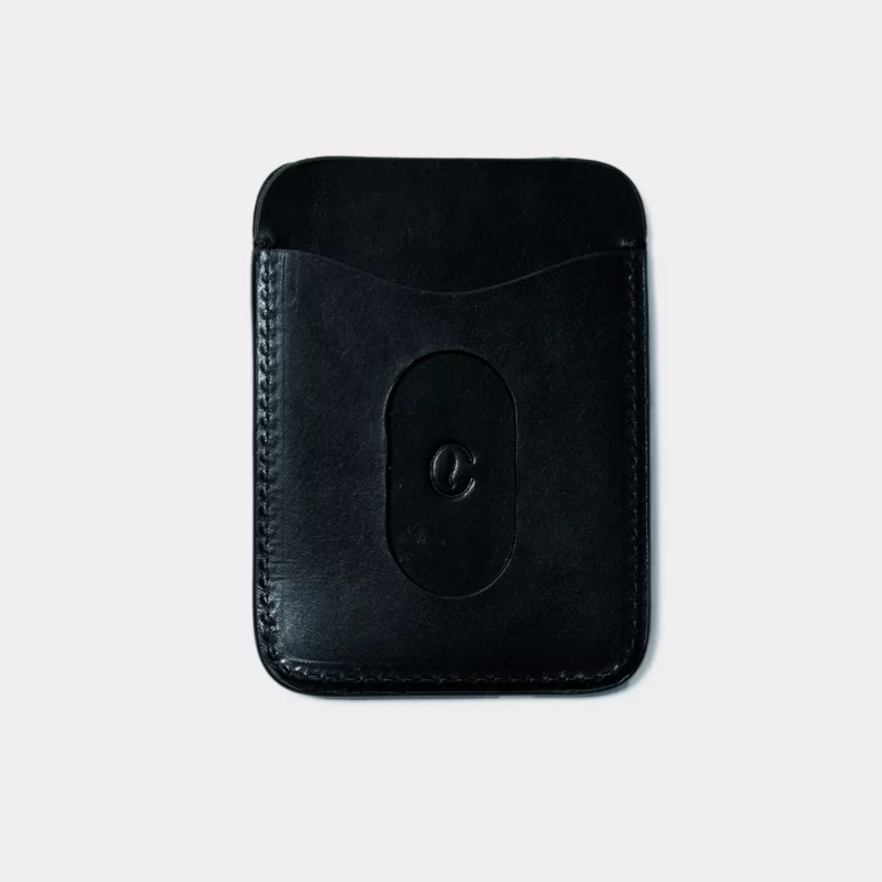 leather card holder all black back