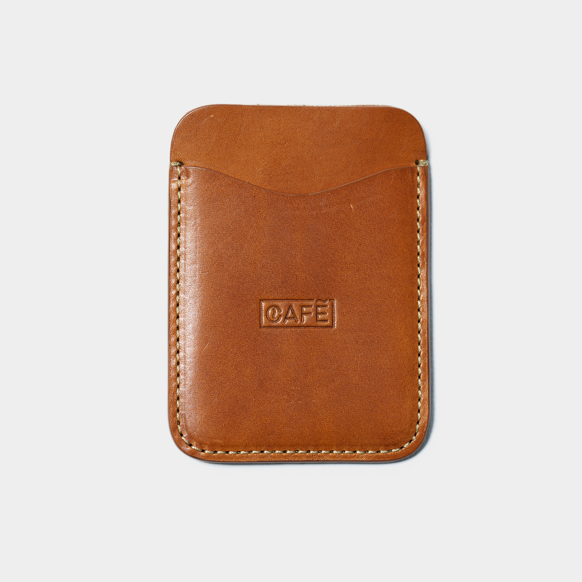 leather card holder roasted front